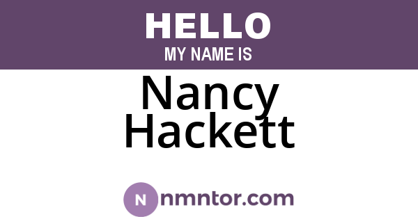 Nancy Hackett