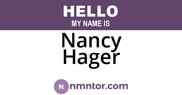 Nancy Hager