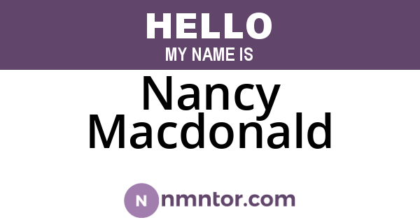 Nancy Macdonald