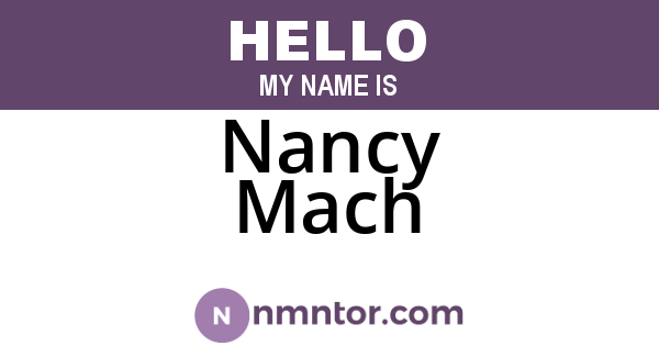 Nancy Mach