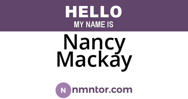 Nancy Mackay