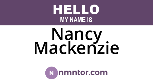 Nancy Mackenzie