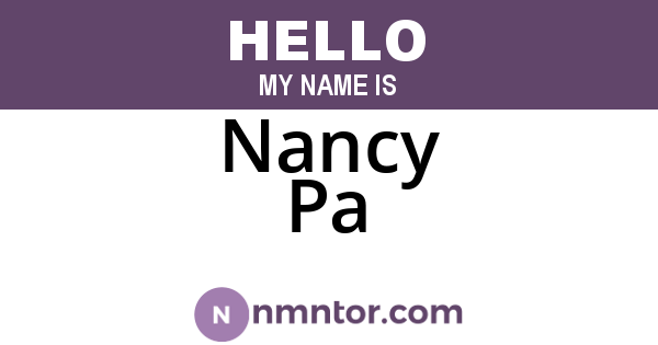 Nancy Pa