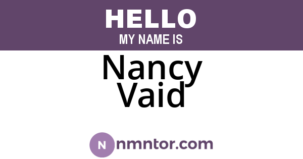 Nancy Vaid