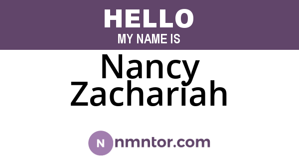 Nancy Zachariah