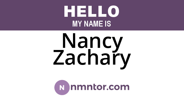 Nancy Zachary