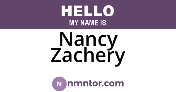 Nancy Zachery