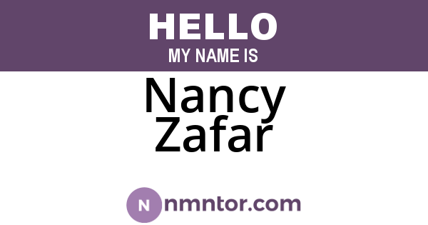 Nancy Zafar