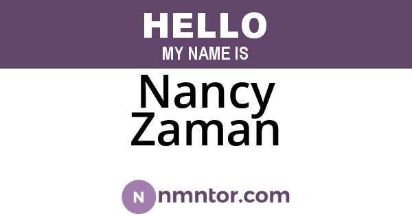 Nancy Zaman