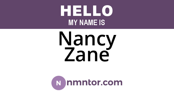 Nancy Zane