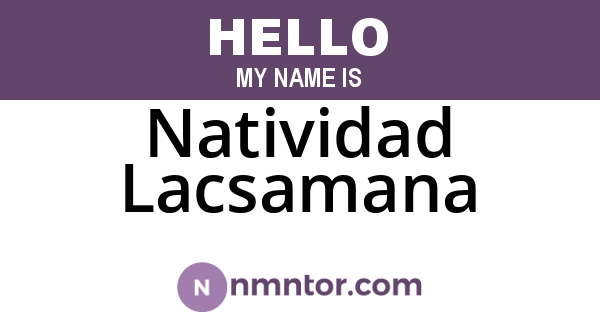 Natividad Lacsamana