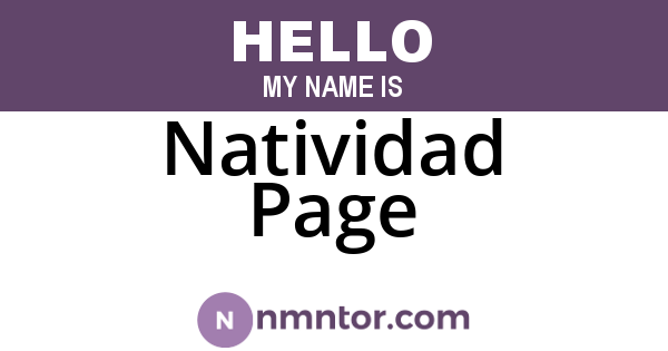 Natividad Page
