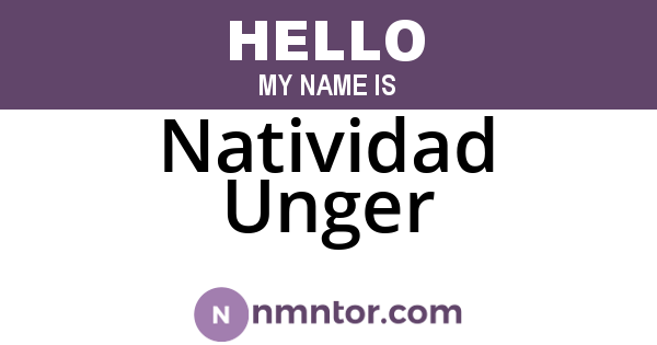 Natividad Unger