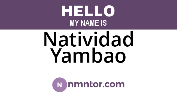 Natividad Yambao