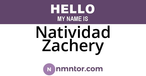 Natividad Zachery