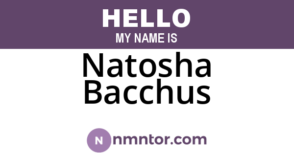 Natosha Bacchus