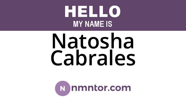 Natosha Cabrales