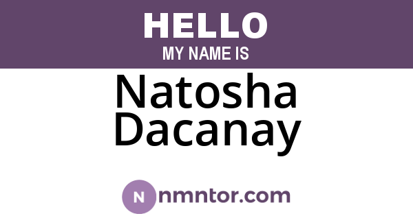 Natosha Dacanay