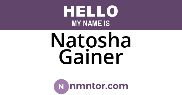 Natosha Gainer