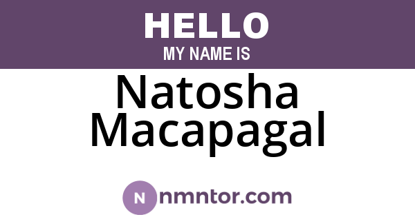 Natosha Macapagal