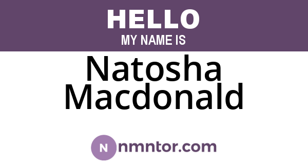 Natosha Macdonald