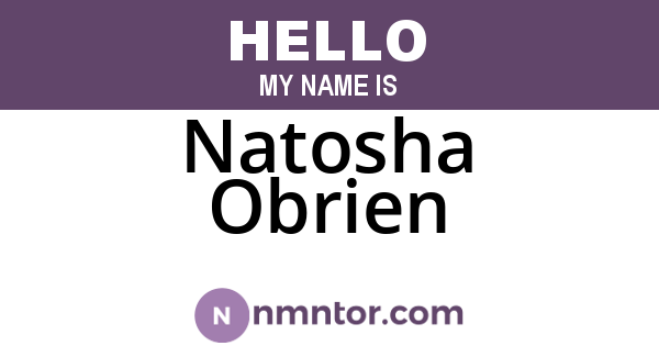 Natosha Obrien