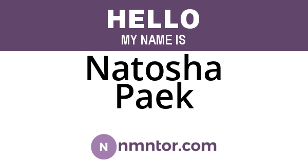 Natosha Paek