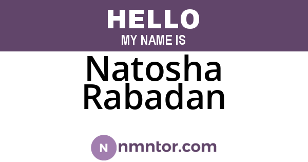 Natosha Rabadan