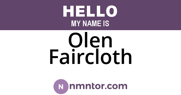 Olen Faircloth