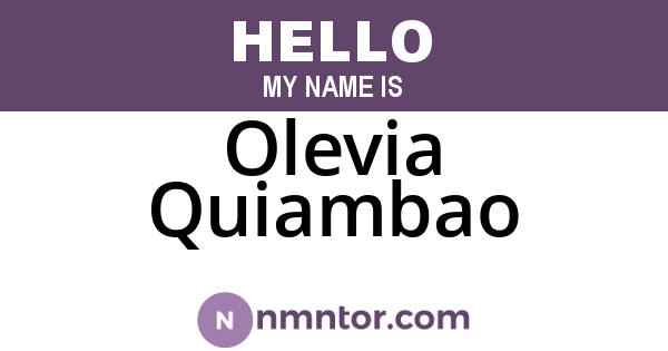Olevia Quiambao