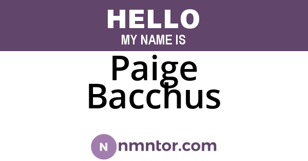 Paige Bacchus