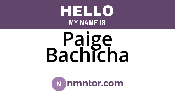 Paige Bachicha
