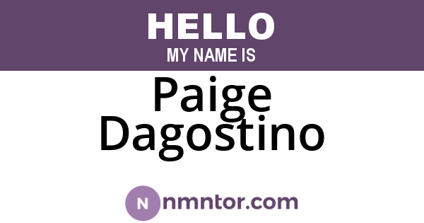 Paige Dagostino