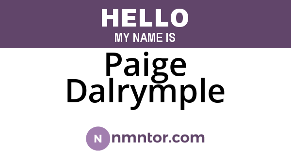 Paige Dalrymple