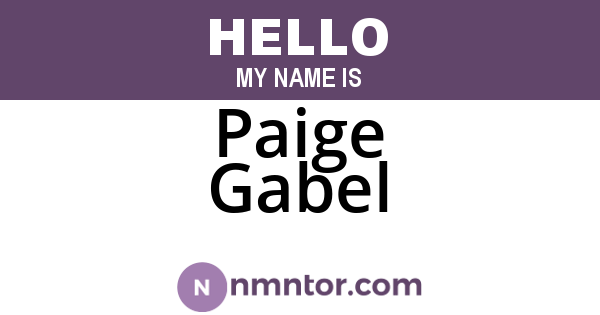 Paige Gabel