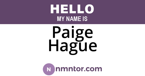 Paige Hague