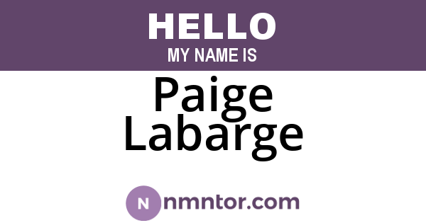 Paige Labarge