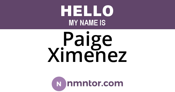 Paige Ximenez