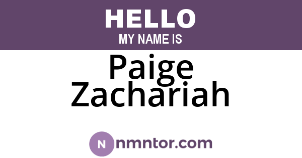 Paige Zachariah