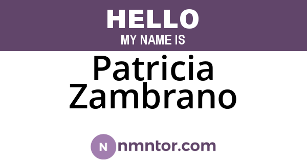 Patricia Zambrano