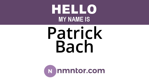 Patrick Bach