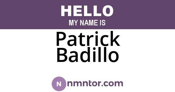 Patrick Badillo