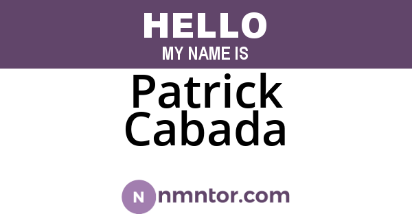 Patrick Cabada