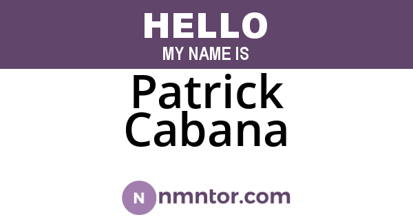 Patrick Cabana