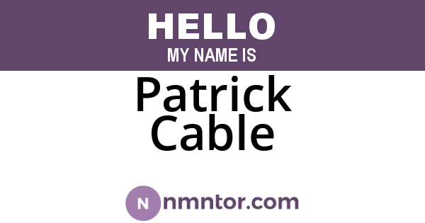 Patrick Cable