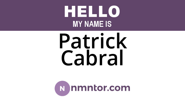 Patrick Cabral