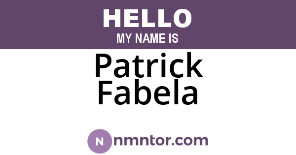 Patrick Fabela