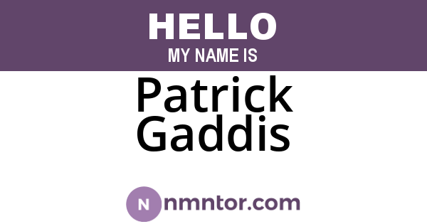 Patrick Gaddis