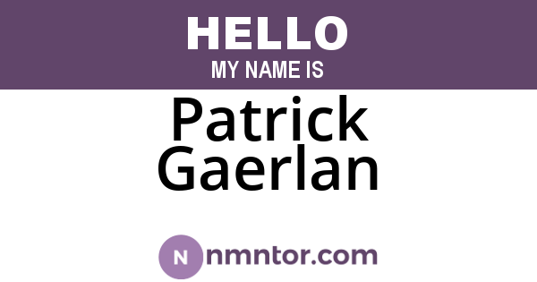 Patrick Gaerlan
