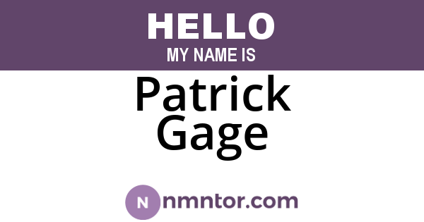 Patrick Gage